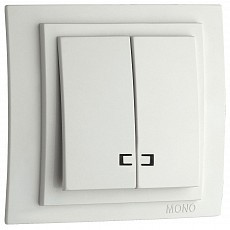 Выключатель двухклавишный с подсветкой mono electric larissa 103-191925-103